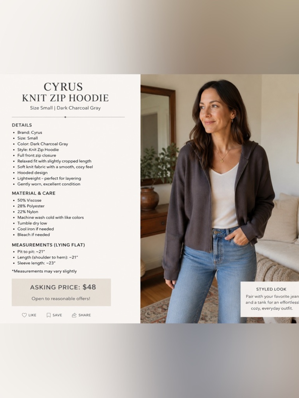 Cyrus Knit Zip Hoodie